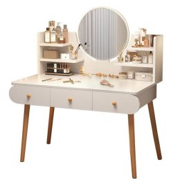 Toaletka Kosmetyczna Z Lustrem Trzy Szuflady Biała 100x40x120cm