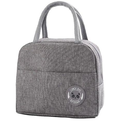 Torba Termiczna Izolacyjna Śniadaniowa Lunch Bag Szara 23cm
