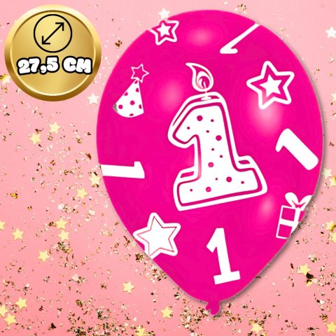 BALONY DMUCHANE LATEKSOWE RÓŻOWE 6 SZT NA URODZINY ROCZEK DEKORACJA