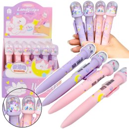 Długopis Z Kopułą Brokat Figurka Jednorożca Niebieski Tusz 0.5mm