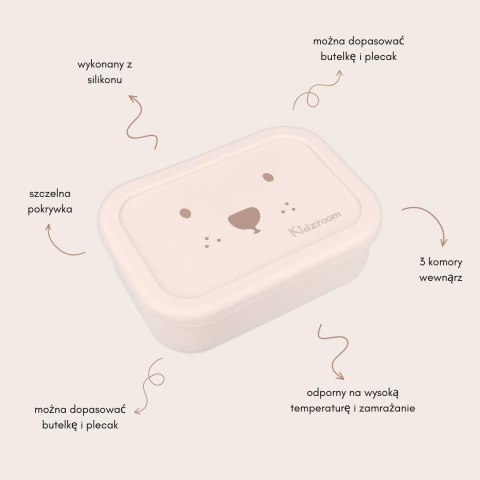 Lunchbox pojemnik silikon KIDZROOM Beary Excited