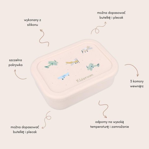 Lunchbox pojemnik silikon KIDZROOM Small Aeroplane