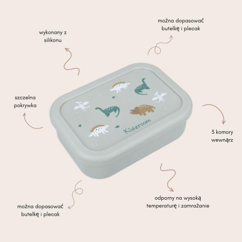 Lunchbox pojemnik silikon KIDZROOM Small Dino