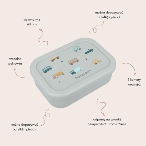 Lunchbox pojemnik silikon KIDZROOM Sweet Cars