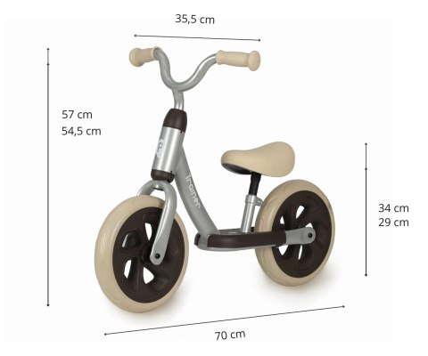 MILLY MALLY 6285 Qplay Rowerek biegowy Trainer silver