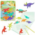 Zestaw Gumek Do Ścierania Zmazywania Szkolne Dinozaury 6szt