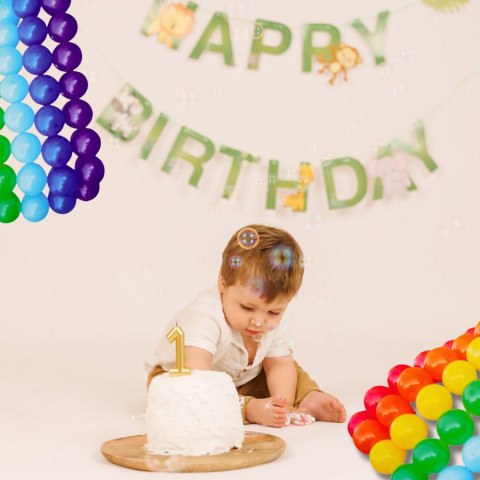 BALONY LATEKSOWE KOLOROWE TĘCZOWE ZESTAW 77 SZT URODZINY