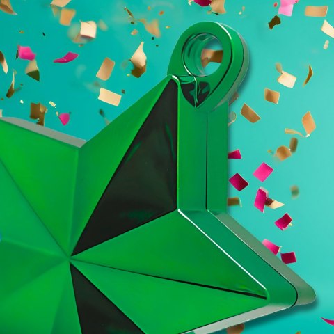 CIĘŻAREK DO BALONÓW Z HELEM GWIAZDKA ZIELONA OBCIĄŻENIE BALONÓW 10 CM