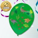 DUŻE BALONY KOLOROWE 3SZT + NAKLEJKI DINOZAURY 35 CM URODZINY