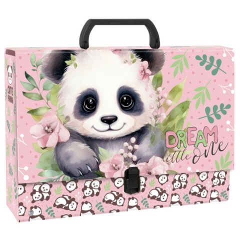 Gruba Sztywna Teczka z Rączką Panda #G2
