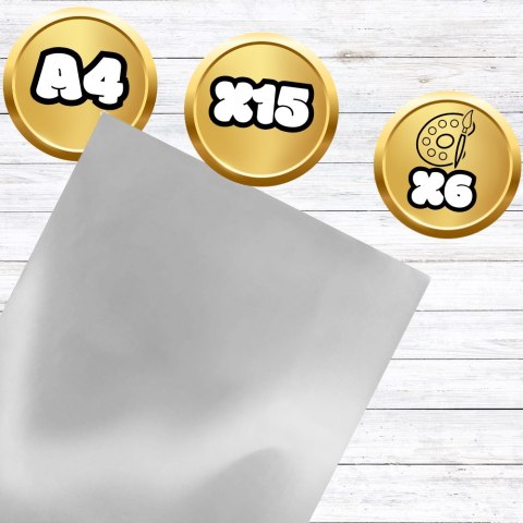 KARTKI LUSTRZANE A4 15 szt. KOLOROWE MIRROR CARDBOARD GRUBE