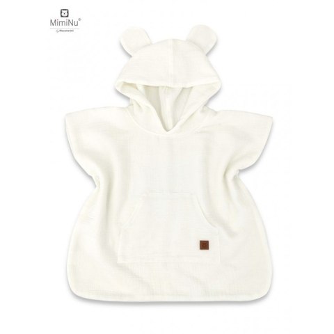 KIECZMERSKI Ponczo plażowe, szybkoschnące rozmiar 1-4 lat MUŚLIN bawełna 100% beż