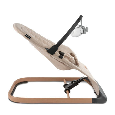 LARO Kidwell Bujaczek leżaczek + pałąk z zabawkami dla dzieci 0m+ do 9kg - Beige/Wooden