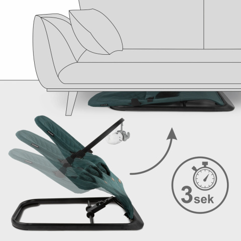 LARO Kidwell Bujaczek leżaczek + pałąk z zabawkami dla dzieci 0m+ do 9kg - Green/Black