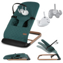 LARO Kidwell Bujaczek leżaczek + pałąk z zabawkami dla dzieci 0m+ do 9kg - Green/Wooden