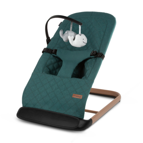 LARO Kidwell Bujaczek leżaczek + pałąk z zabawkami dla dzieci 0m+ do 9kg - Green/Wooden