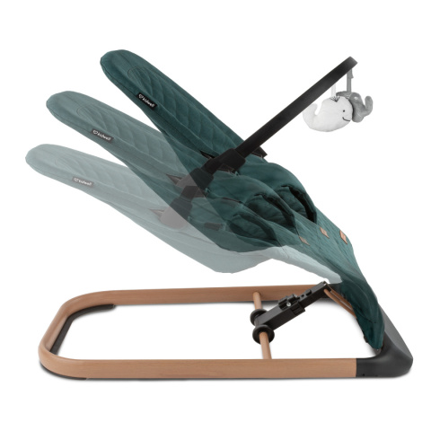 LARO Kidwell Bujaczek leżaczek + pałąk z zabawkami dla dzieci 0m+ do 9kg - Green/Wooden