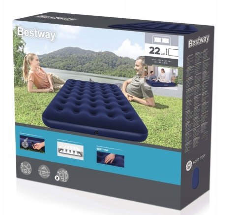 Materac dmuchany dwuosobowy flokowany 1,91 m Bestway #G2