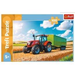TREFL 16494 Puzzle 100 Maszyny rolnicze - traktor z przyczepą
