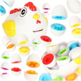 Układanka edukacyjna dopasuj kształty jajka 12 szt. kura