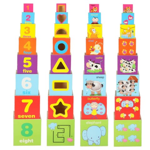 Wieża edukacyjna drewniana sorter kształty nauka liczenia 71cm XXL