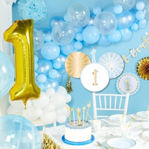 ZESTAW DEKORACJI NA ROCZEK 1 URODZINY DLA CHŁOPAC NIEBIESKI 5 SZT.