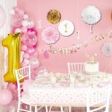 ZESTAW DEKORACJI NA ROCZEK 1 URODZINY DLA DZIEWCZYNKI RÓŻOWY 5 SZT.