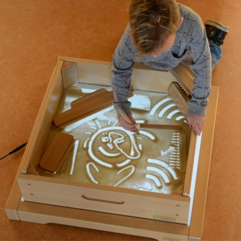 MASTERKIDZ Rama Sensoryczna - Panel LED + Zestaw Akcesoriów Do Zabawy w Piasku