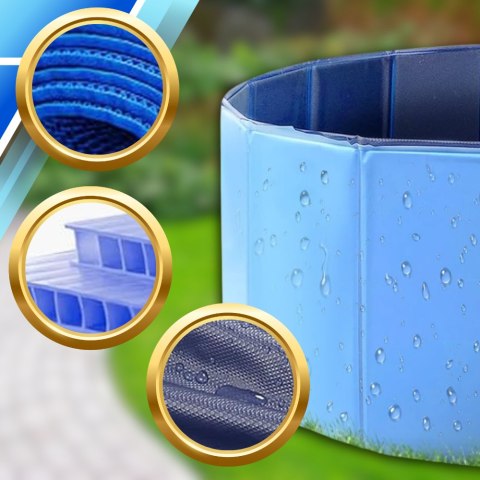 Basen składany dla psa i dzieci 100 x 30 cm turystyczny ogrodowy przenośny łatwe składanie