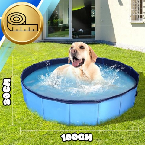Basen składany dla psa i dzieci 100 x 30 cm turystyczny ogrodowy przenośny łatwe składanie