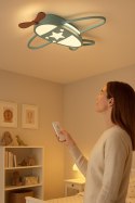 Lampa LED sufitowa plafon do pokoju dziecięcego ściemniana + pilot samolot