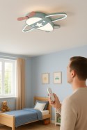 Lampa LED sufitowa plafon do pokoju dziecięcego ściemniana + pilot samolot