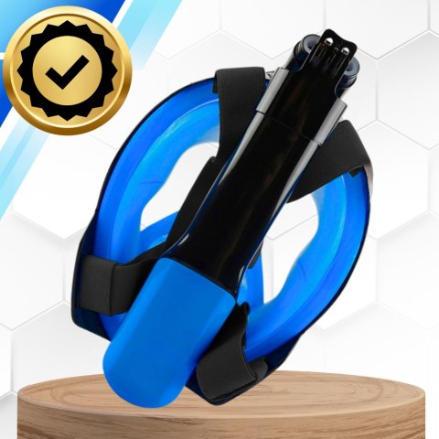 Maska do Nurkowania Pełnotwarzowa L/XL Składana do Pływania Snorkelingu CZARNO NIEBIESKA