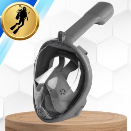 Maska do Nurkowania Pełnotwarzowa L/XL Składana do Pływania Snorkelingu SZARA