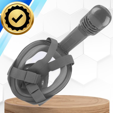 Maska do Nurkowania Pełnotwarzowa L/XL Składana do Pływania Snorkelingu SZARA