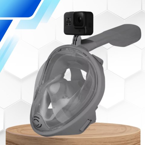 Maska do Nurkowania Pełnotwarzowa L/XL Składana do Pływania Snorkelingu SZARA