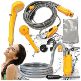 Prysznic turystyczny kempingowy przenośny biwakowy zasilany 12V samochodowy