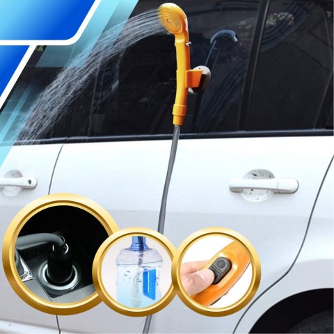 Prysznic turystyczny kempingowy przenośny biwakowy zasilany 12V samochodowy