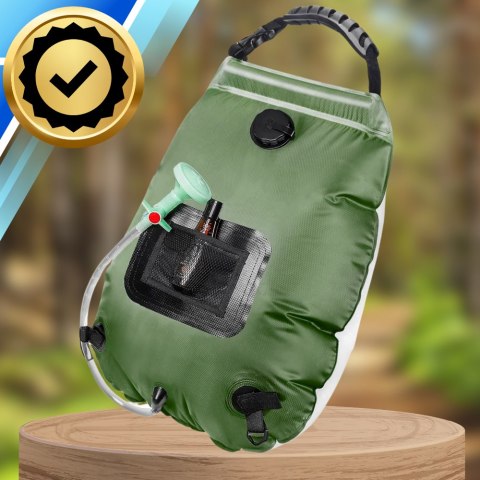 Prysznic turystyczny kempingowy solarny 20L przenośny zbiornik na wodę, biwakowy