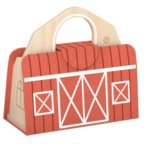 TOOKY TOY Drewniana Składana Farma w Walizce ze Zwierzątkami