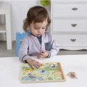 TOOKY TOY Drewniana Układanka Montessori Interaktywne Puzzle Dźwiękowe Dzikie Zwierzęta Safari