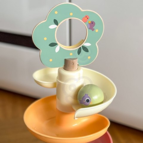 TOOKY TOY Drewniany Muzyczny Tor Kulkowy Kulodrom 44 el. Pastelowe