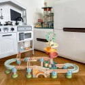 TOOKY TOY Drewniany Muzyczny Tor Kulkowy Kulodrom 44 el. Pastelowe