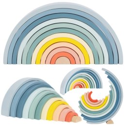 TOOKY TOY Pastelowa Układanka Drewniane Klocki Montessori Tęcza