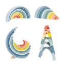 TOOKY TOY Pastelowa Układanka Drewniane Klocki Montessori Tęcza