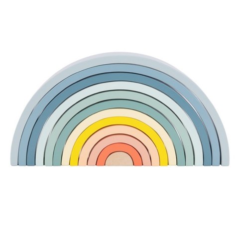 TOOKY TOY Pastelowa Układanka Drewniane Klocki Montessori Tęcza