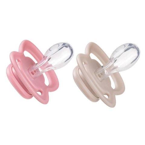 B.BOX BB300409 Smoczek dla niemowlaka 2 szt symetryczny silikonowy 6m+ jagoda/róż