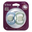 B.BOX BB300708 Smoczek silikonowy symetryczny 0-6m 2 szt glow in the dark błękit/szałwia