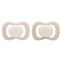 B.BOX BB300711 Smoczek silikonowy symetryczny 0-6m 2 szt glow in the dark róż/latte