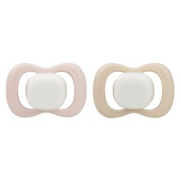 B.BOX BB300711 Smoczek silikonowy symetryczny 0-6m 2 szt glow in the dark róż/latte